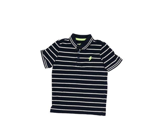 Tmavě modré pruhované triko s límečkem F&F