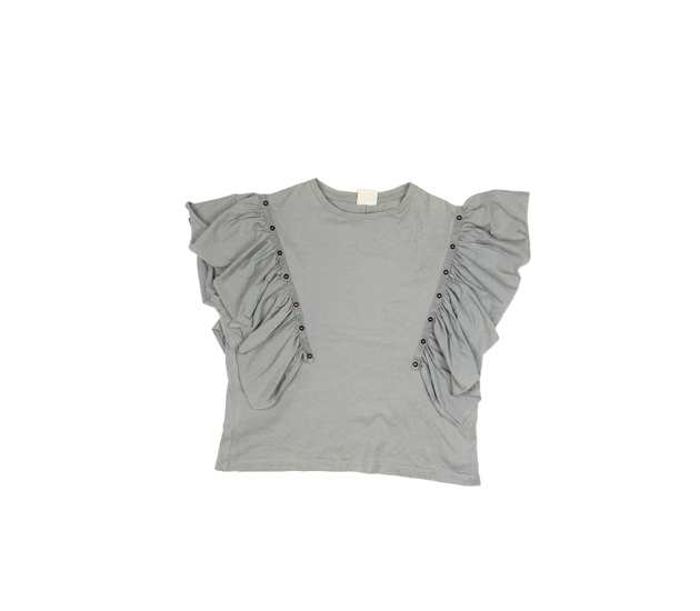 Šedé triko s volánky Zara