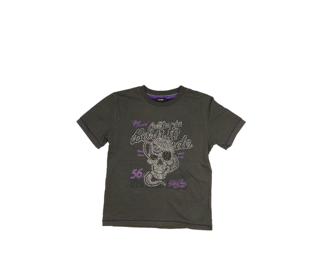 Šedé triko s lebkou z kamínků George