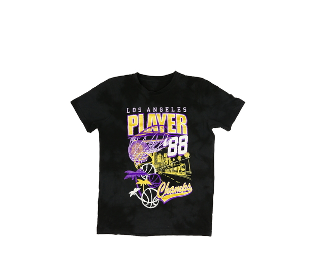 Černé batikované triko s potiskem