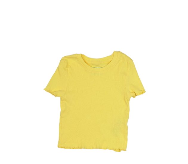 Žluté žebrované kratší triko Primark