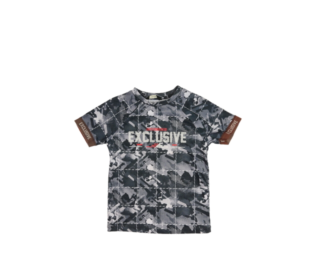 Šedé vzorované triko s nápisem George