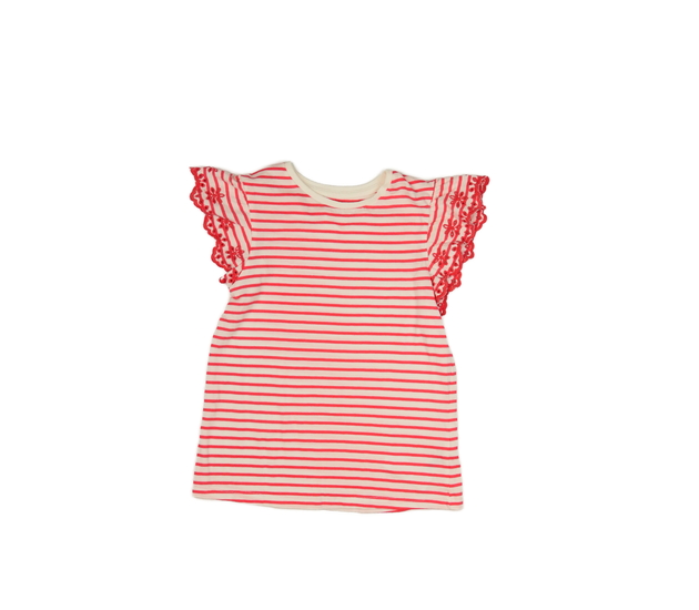 Červeno-bílé triko s madeirovými rukávy Nutmeg