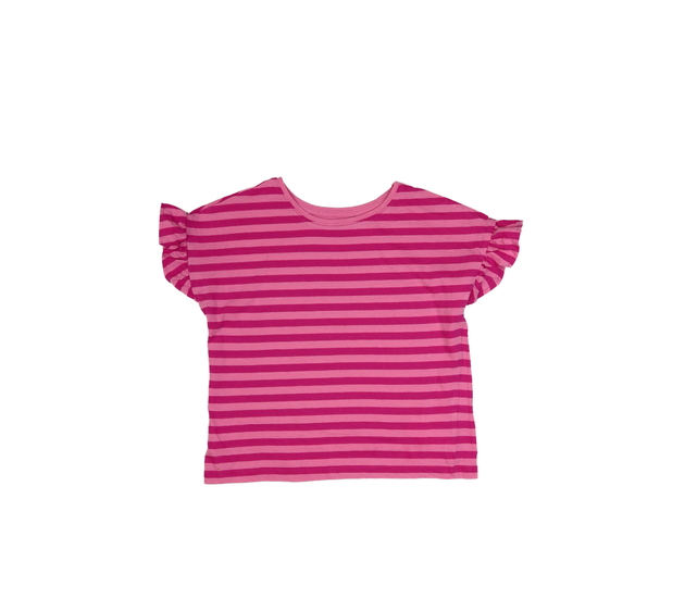 Růžové pruhované krátké triko Tu