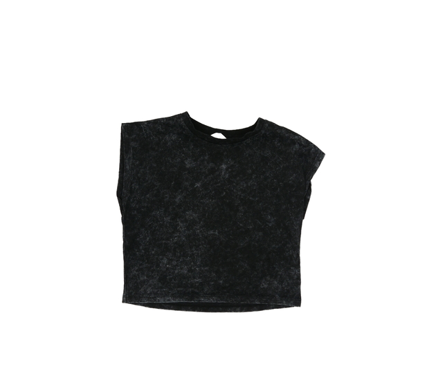 Černý batikovaná crop top 