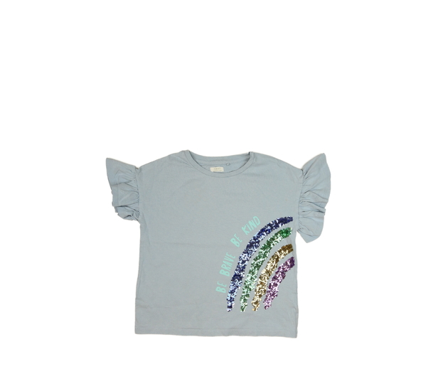 Modré triko s flitrovou duhou Next