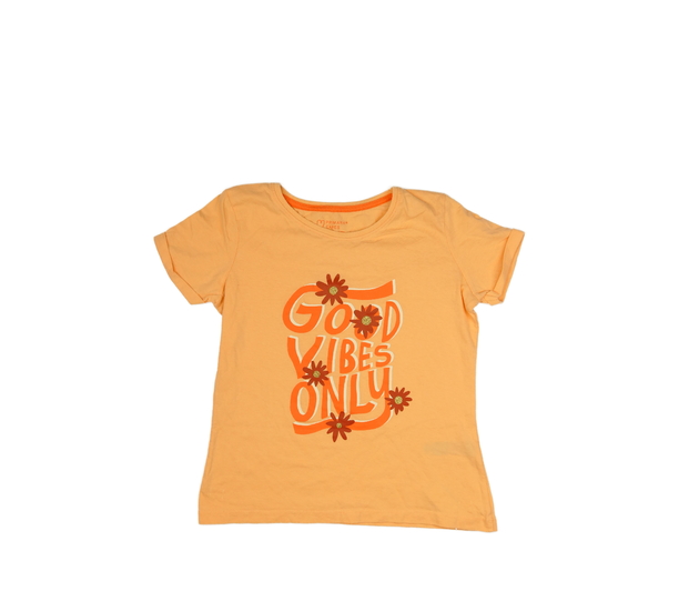 Oranžové triko s květinami a nápisem Primark