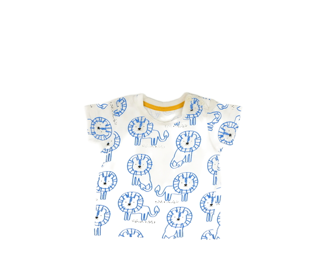 Bílé triko s modrými lvíčky 