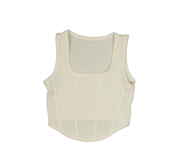 Krémové kratší tílko 