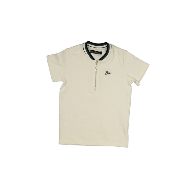 Nové bílé triko s pruhy kolem krku 