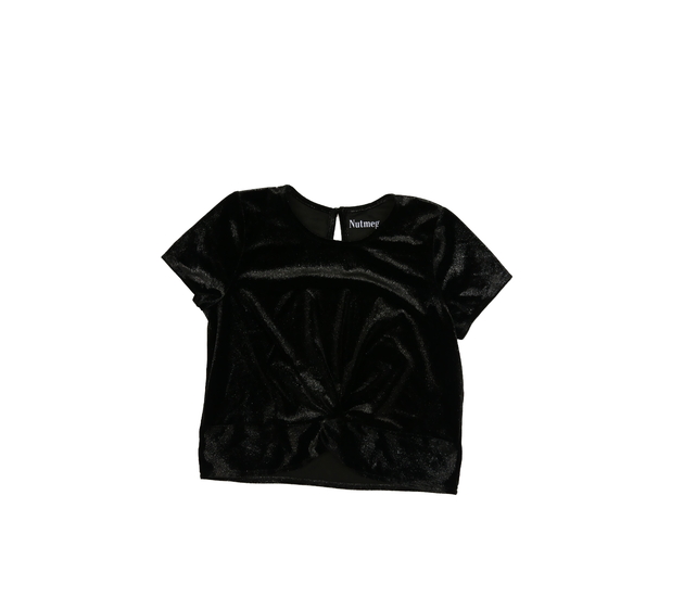 Černé lesklé krátké triko Nutmeg