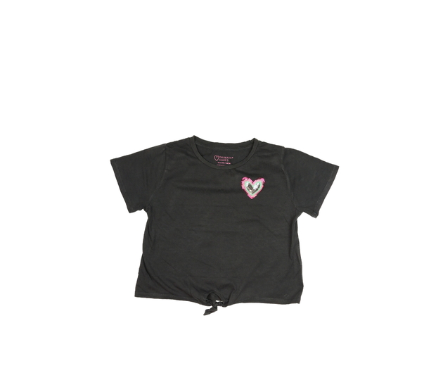 Šedý crop top se srdcem Primark