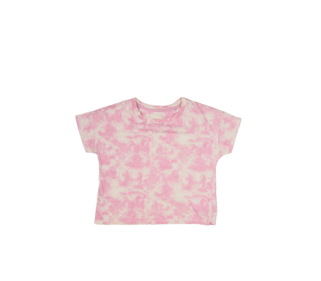 Růžové batikované kratší triko Tu