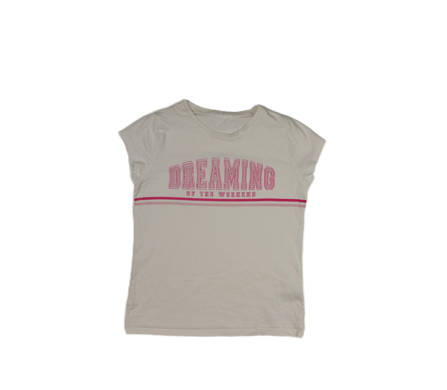 Bílé triko s růžovým nápisem George