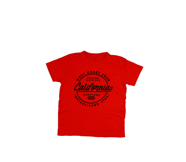 Červené triko s nápisy Primark