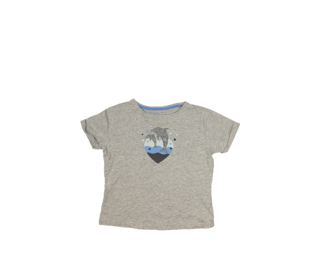 Šedé melírované triko s delfíny Primark