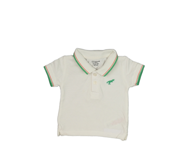 Bílé triko s límečkem a barevnými okraji Primark