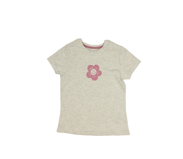 Šedé melírované triko s květinou George