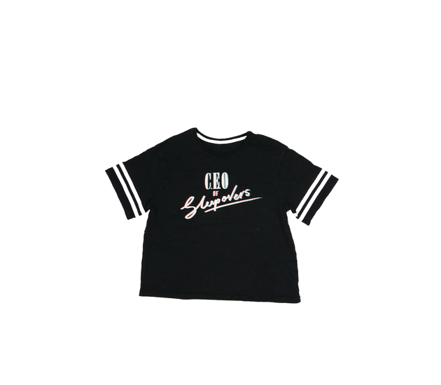 Černý crop top s nápisy George