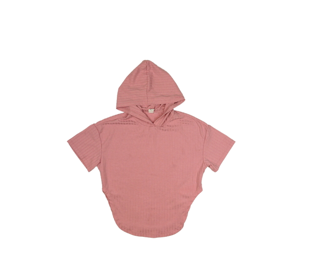 Růžové triko s kapucí 