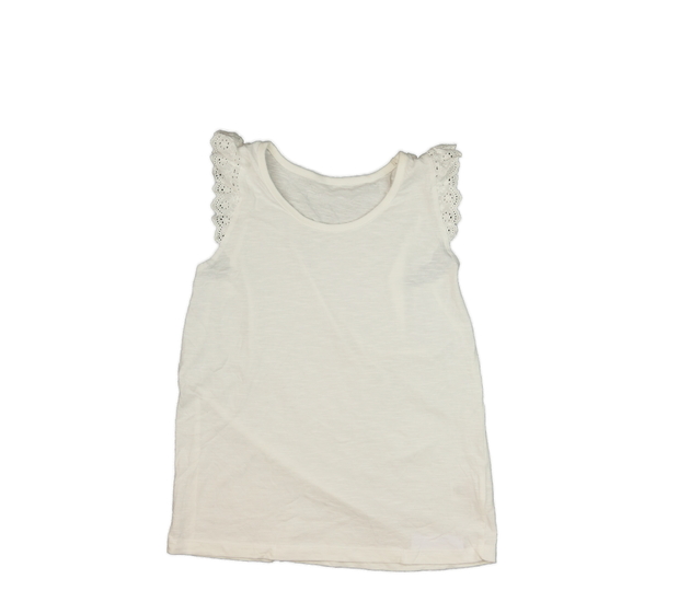 Bílé triko s madeirovými volánky 