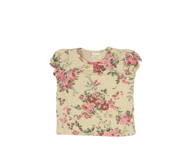 Krémové květinové triko Next