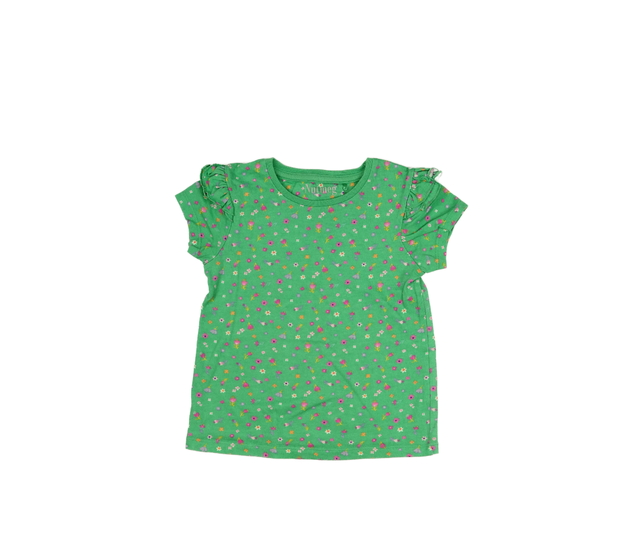 Zelené květinové triko s volánky Nutmeg 