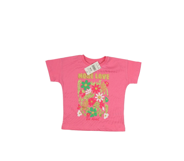 Nové růžové květinové triko 