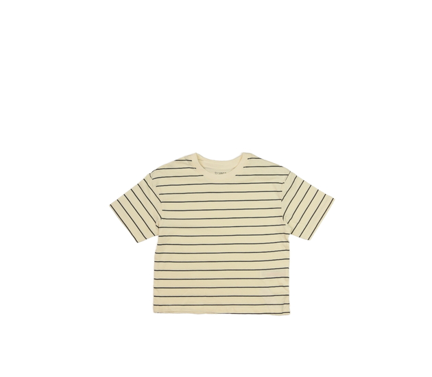 Krémové kratší triko s pruhy Primark