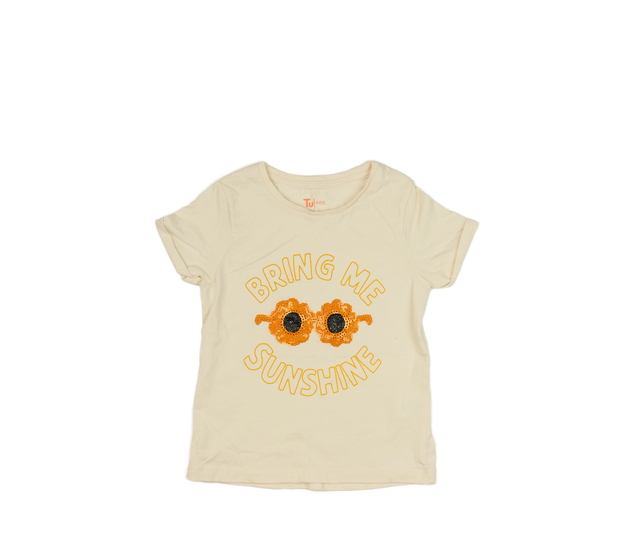 Krémové triko s nápisem Tu