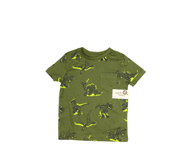 Nové tmavě zelené triko s dinosaury 