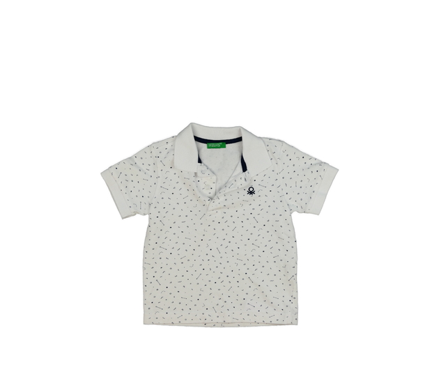 Bílo-modré triko s límečkem Benetton