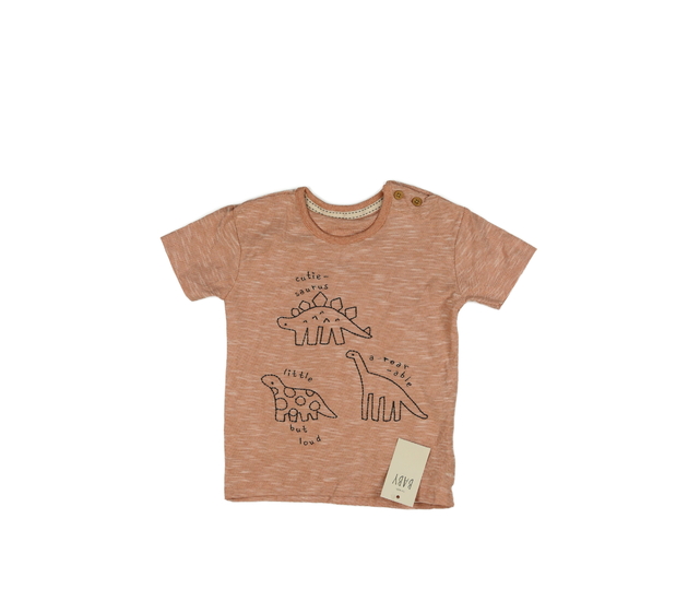 Nové pruhované oranžové triko s dinosaury George