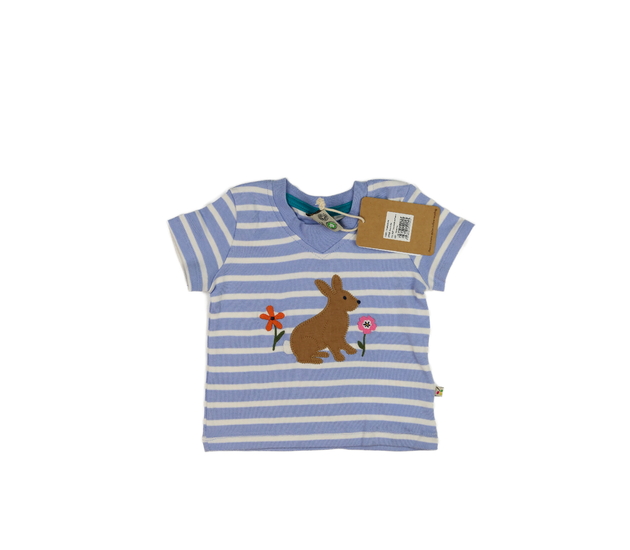 Nové pruhované triko se zajíčkem 