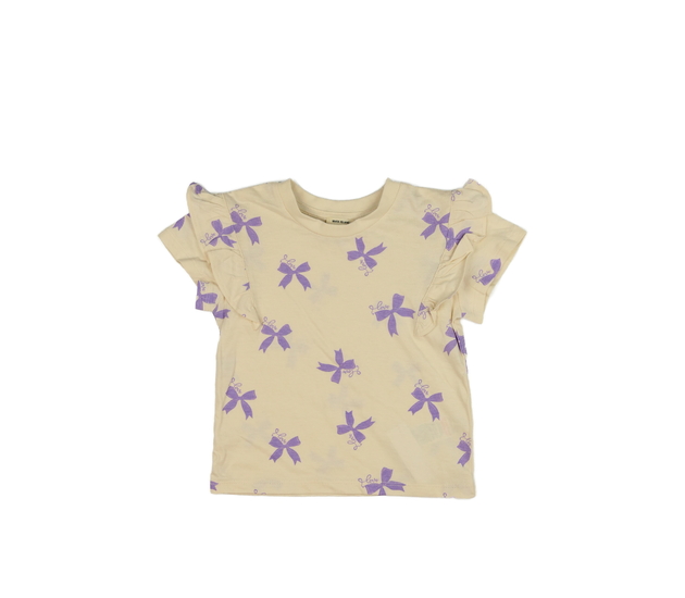 Krémové triko s mašlemi a volánky River Island 