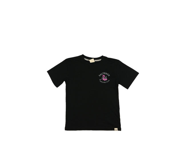 Černé triko s potiskem i na zádech 