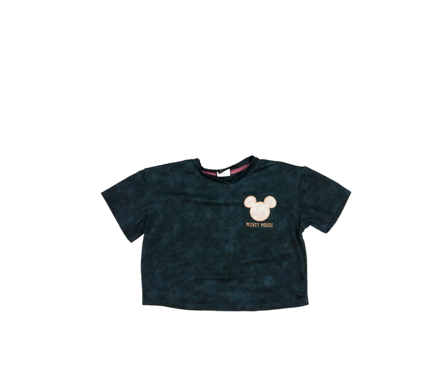 Tmavý batikovaný crop top Minnie Disney George