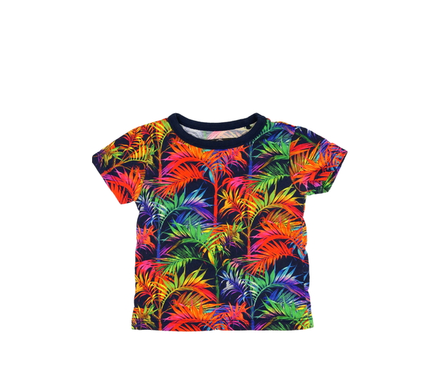 Tmavé triko s barevnými stromy Next