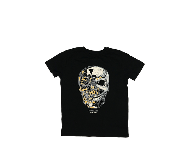 Černé triko s cool lebkou Next