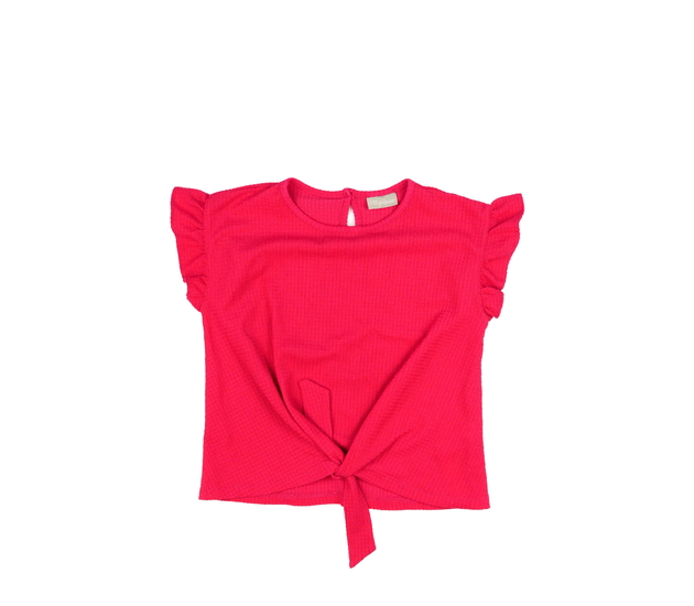 Růžové triko s volánky 