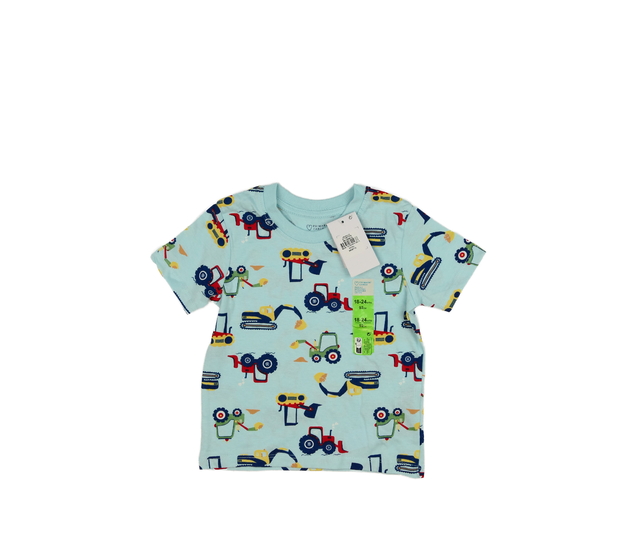 Nové modré triko se stavebními stroji Primark 