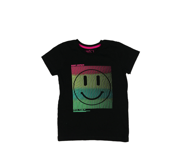 Černé triko s barevným smajlíkem