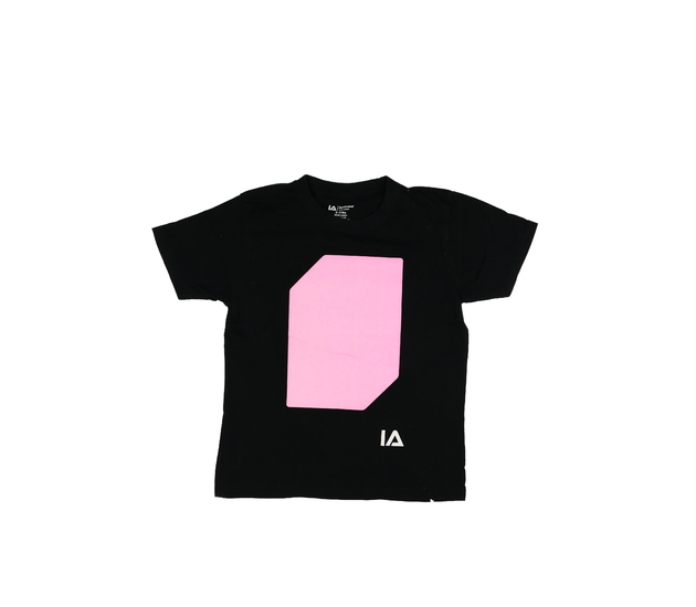 Černé triko s růžovým potiskem 