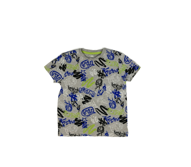 Šedé triko s nápisy F&F