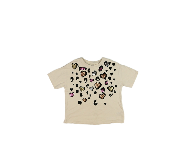 Krémové vzorované triko s flitry Next