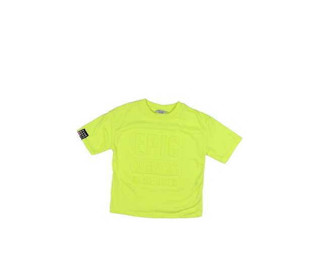 Žluté triko s vystouplým nápisem Primark