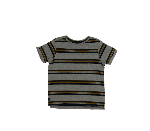 Šedé triko s barevnými pruhy George