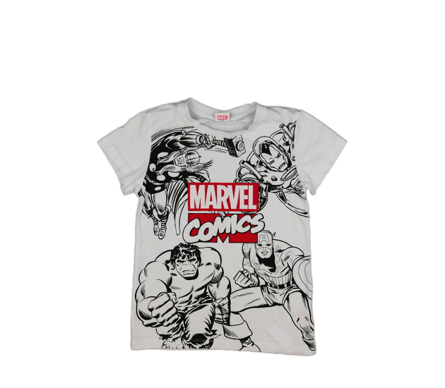 Bílé triko s motivem Marvel 