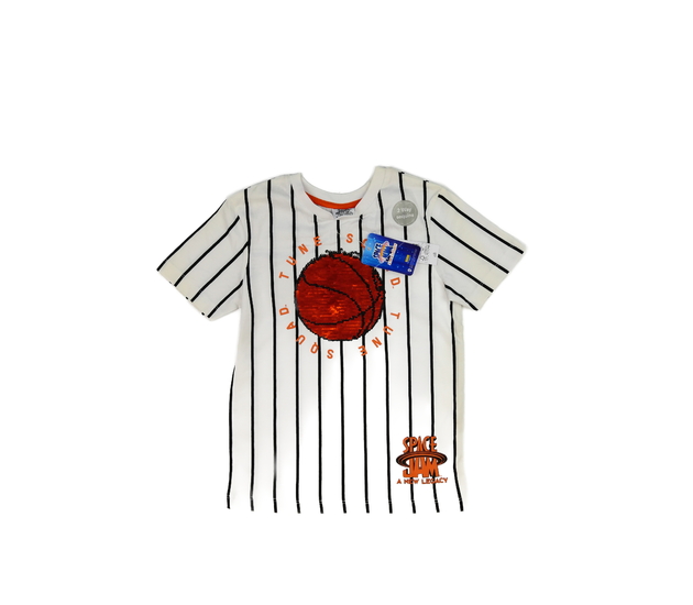 Nové bílé triko s černými pruhy George