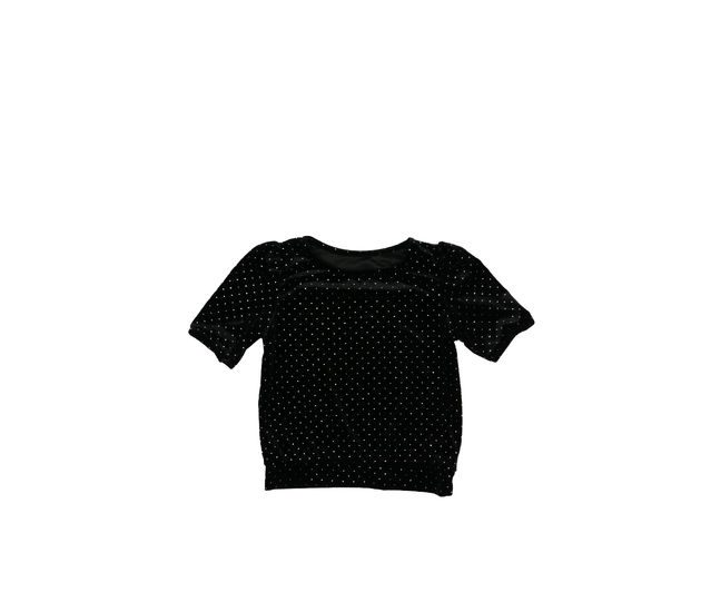 Černé krátké triko se stříbrnými kolečky 